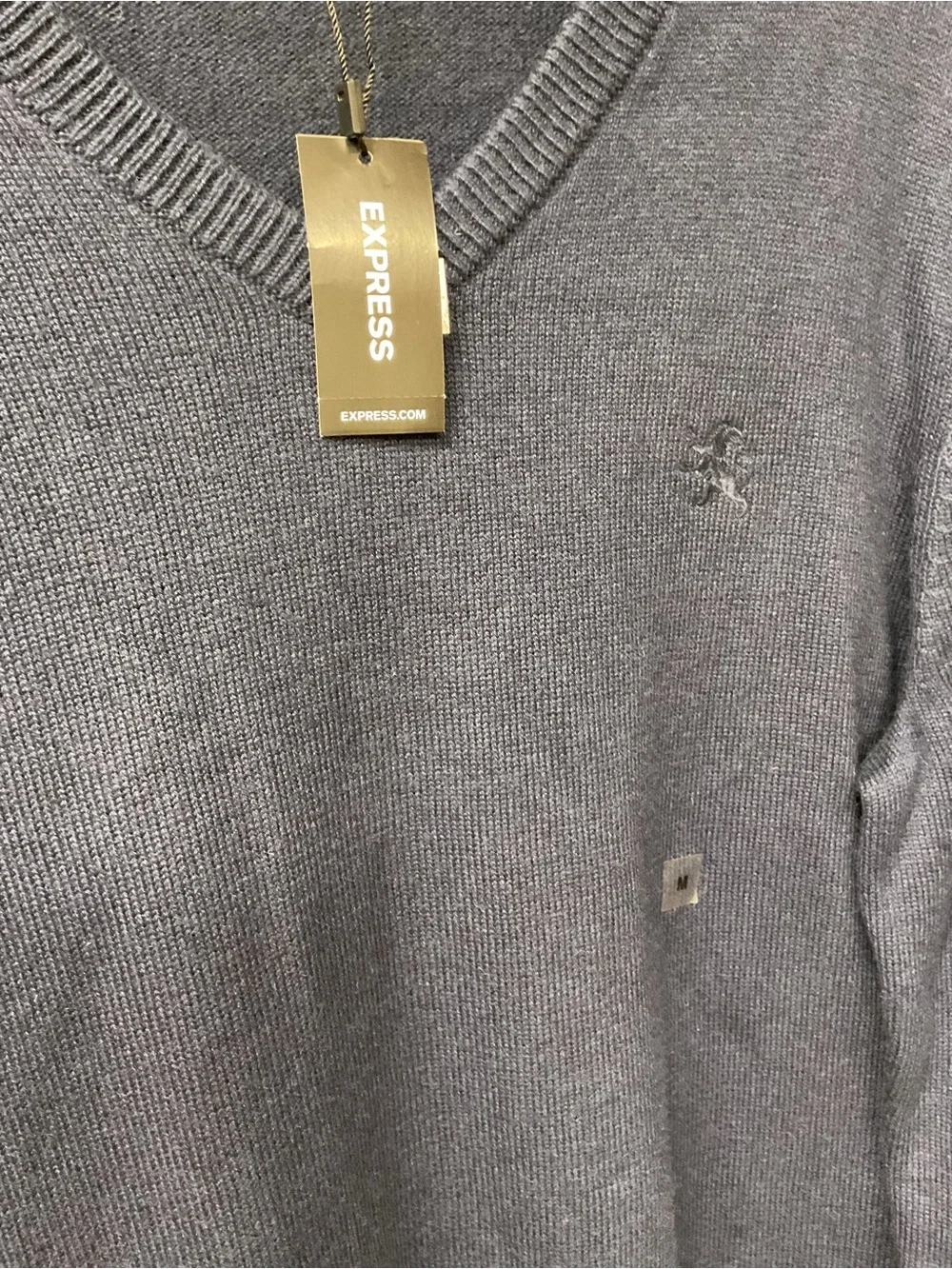 Brand New-Express Men's Classic Navy V-Neck Sweater